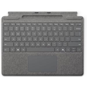 Microsoft Surface Pro Keyboard for Surface Pro Copilot+ (11th Edition), Pro 9 and 8 with Pen Storage, Alcantara Material, Platinum