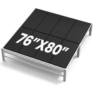76x80'' King Size Folding Bunkie Board, Durable Under Bed Mattress Support, Anti-Sagging Bed Base Replacement for Box Spring
