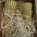 Artmag Set of 3 Christmas Tree Decorations Indoor, Glittering Modern Christmas Tree Decor Tabletop Entryway Table Mantel Centerpiece for Holiday Party (Gold)