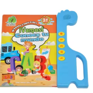 ZEENKIND Spanish & English Talking Learning Book for Kids 2 3 4 5 6 Years Old, Interactive Audio Sound Books, Toddler Educational Toy to Learn Spanish, Electronic Bilingual Toys, Juegos para Niños