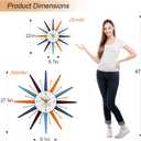 Large Wall Clock 27.5 Inch Modern Wall Clock Starburst Mid-Century Modern Decor Non-Ticking Battery Operated Colorful Clock Home Decorations for Living Room Bedroom Kitchen Office, Medium