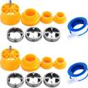 2 Sets of PVC Thread Maker Tool for Electric Drill, Plastic Pipe Tap Die Set With 2PCS PTFE Tape, PVC Pipe Threader Set With 3 Sizes Thread Die, Pipe Threader Plumbing Tool for Pipe Threaders