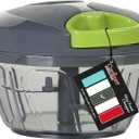 Cambom Manual Food Chopper Vegetable Cutter, Hand String Vegetable Chopper Onions Cutter for Vegetable Fruits Nuts BPA Free Food Safe Material, 500ml Gray