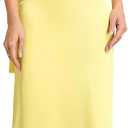 EYNMIN Women's Tube Maxi Dress with Scarf Satin Strapless Elegant Long Formal Wedding Guest Dresses (Yellow, M)