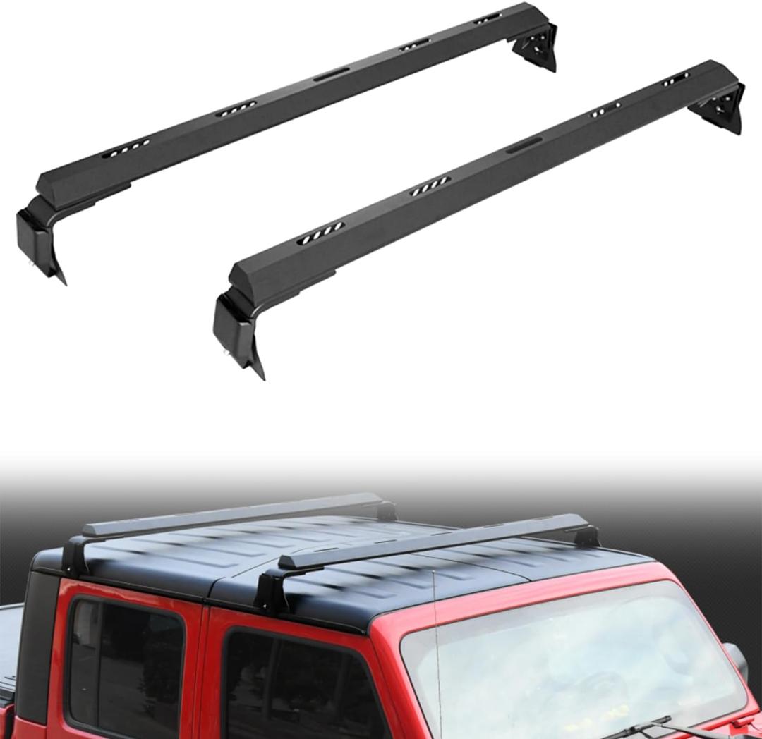 Roof Rack Cross Bars Fit for 2007-2018 Wrangler JK & 2018-2024 Wrangler JL & 2020-2024 Gladiator JT, Max Loading 420-POUND Roof Rails Cross Bars Fit for Rooftop Cargo Carrier Luggage Kayak Canoe Bike