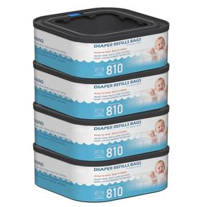 Jumbo Square Refills Disposal Bags Refill Compatible with Diaper Genie Compact and Select Pails (Not Fit Classic Version Pails), Hold Up to 810 Newborn-Sized Diapers Per Refill, 3 Packs