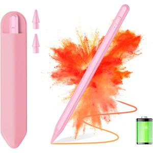 Stylus Pen for iPad 2018-2025 with Palm Rejection, Apple Pencil for Pad11th/10th/9th/8th/7th/6th Gen, iPad Pro 11/12.9 inch, New iPad Air 2025 11&13-inch(M3/2) /5th/4th/3th Gen, iPad mini 6th/5th (Light Pink)