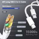 USB C Cable, 5 Pack(3ft/3ft/3ft/6ft/6ft)60W Fast Charging Cord Type C, USBC to USBC Cable Compatible with iPhone 17/17 Pro Max/17 Pro/17 Air/16/16 Pro/16 Plus/16 Pro Max/15/15 Pro/15 Pro Max (White)
