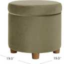 HomePop Home Decor | Upholstered Round Storage Ottoman | Ottoman with Storage for Living Room & Bedroom, Light Sage Green Velvet Large, 19"D x 19"W x 18"H