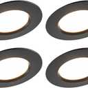 Just Screw Me in 6in LED Recessed Retrofit Light Snap-on Cover to Modify Finish from White to Black (Pack of 4)