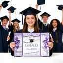 2 x Purple Graduation Signature Book, 3-Panel Class of 2026 Graduation Party Guest Book for Graduation Party Decorations High School College Graduations Decor for Him Her