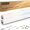 2Packs 22 Inch Ultra-Slim Under Cabinet LED Lighting, Aluminum Plug-in Linkable Light Bar, 3 CCT(Warm White, Cool White, Daylight), Kitchen & Under Counter Lighting, Closet Shelf Light, ETL Listed