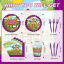2 x 120Pcs Cartoon Bear Party Supplies,Disposable Tableware Set,Include Plates Napkins Cups Forks Cartoon Bear Themed Paper Plates Set for Birthday Serves 20