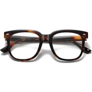 kimorn Oversized Blue Light Glasses for Women Men,Square Frame Anti Eyestrain & UV Protection Computer Eyewear (Tortoiseshell)