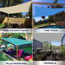 Windscreen4less 18' x 18' Sun Shade Sail Rectangle Outdoor Canopy Cover UV Block for Backyard Porch Pergola Deck Garden Patio (Beige)