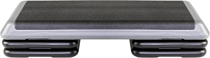 The Original STEP Exercise Step Platform, Health Club Size Stepper for Exercise at Home with 4 Stackable Risers for Height Adjustments (Pink)