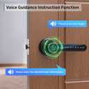IRONZON Fingerprint Door Handle for Bedrooms - 191F 3-in-1 Fingerprint Door Lock with Keypad, Fingerprint Door Knob for Bedroom with Key, Keyless Entry Door Handle - Black