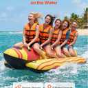 VEVOR Towable Tubes for Boating, 1-3 & 5 Riders Inflatable Boat Tubes, 510-850 lbs Capacity Water Sport Tubes with Full Nylon Cover, Padded Handles & Safety Valve (2 Sizes)