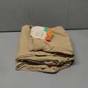 3 Pack Boys' School Uniform Pants 6-14Y Elastic Waist Stretch Youth Trousers with Pockets Straight Fit for Kids (Khaki, Khaki, Khaki)