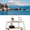 Mobile TV Stand Rolling TV Cart with Wheels for Most 32-86 Inch TV Stand with Double Wooden Shelf, Height Adjustable Heavy-Duty Holds up to 180lbs,Max VESA 600 * 450mm