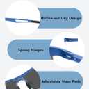 BIRCEN Polarized Anti-Glare Sunglasses for Men: Lightweight Metal Wrap around Sun Glasses UV Protection for Driving Fishing (G-blue-black)