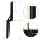 2PCS Fence Post Repair Stakes Kit,Heavy Duty Steel Fence Post Anchor Ground Spike,Fence Post Support Stake for Repairing Tilted/Broken Wood Fence Gate Posts Sign Posts or Mailbox Post (Black)