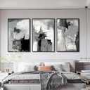 Large Framed Canvas Wall Art, Retro Grey Graffiti Pictures, 16"x24"x3, 16" X 24" X 3pcs Framed