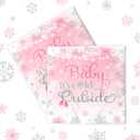 Baby Its Cold Outside Baby Shower Decorations-40Pcs Pink Baby Shower Napkins Winter Wonderland Snowflake Paper Napkins Baby Its Cold Outside Party Supplies for Girl (Pink)