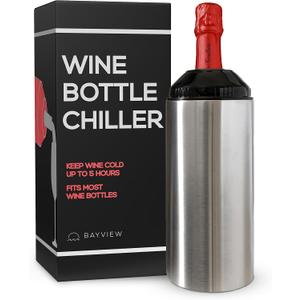 Bottle Chiller Keeps Cold for 5 Hours Fits Most Bottles Stainless Steel Double Insulated Koozi Cooler