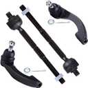 SCITOO 4pcs Front Suspension Kit Inner Outer Tie Rod End Fit 1995-2000 For Chrysler Cirrus 1996-2006 For Chrysler Sebring 1995-2006 For Dodge Stratus 1996-2000 For Plymouth Breeze