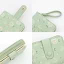 Small Wallets for Women Leather Bifold Zipper Pocket Colorful Flowers Wallet Credit Card Holder with ID Window