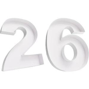 12 inch Fillable Number Paper Mache Cardboard Cutouts Sweet Charcuterie Board Tray (White, 26 Shape)