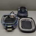 Ninja Crispi 4-in-1 Portable Glass Air Fryer Cooking System, 1500W, 4QT & 6-Cup TempWare Glass Containers with Storage Lids, Microwave, Freezer & Dishwasher Safe, Cyberspace Gray, FN101GY (Navy)