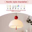 Large Milk White Pendant Light 15.7" Glass Hanging Ceiling Light Fixture Mid Century Globe Hanging Light Shade 3-Light Base for Kitchen Island Dining Room Bedroom, Adjustable Cord Chandelier