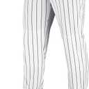 CHAMPRO Traditional Fit Triple Crown Classic Baseball Pants with Knit-in Pinstripes and Reinforced Sliding Areas (Small, White, Navy)