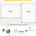 Double-Sided Magnetic Whiteboard, 24" x 18" Dry Erase Board Aluminum Frame for Wall, White Board Marker Board for Kitchen, Memo, School, Home, Office