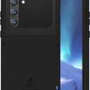 LOVE MEI Samsung Galaxy S23 Plus Military Metal Silicone Case [Built-in Screen Protection] Full Body Heavy Duty Shockproof Armor Protection Case for Galaxy S23 Plus Black