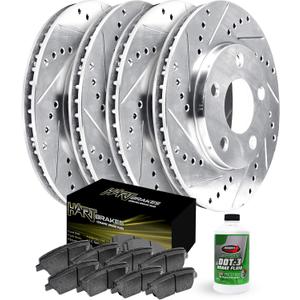 Hart Brakes Front and Rear Brakes and Rotors| Front and Rear Ceramic Brake Pads and Rotors Kit| Fits 1997-2002 BMW Z3