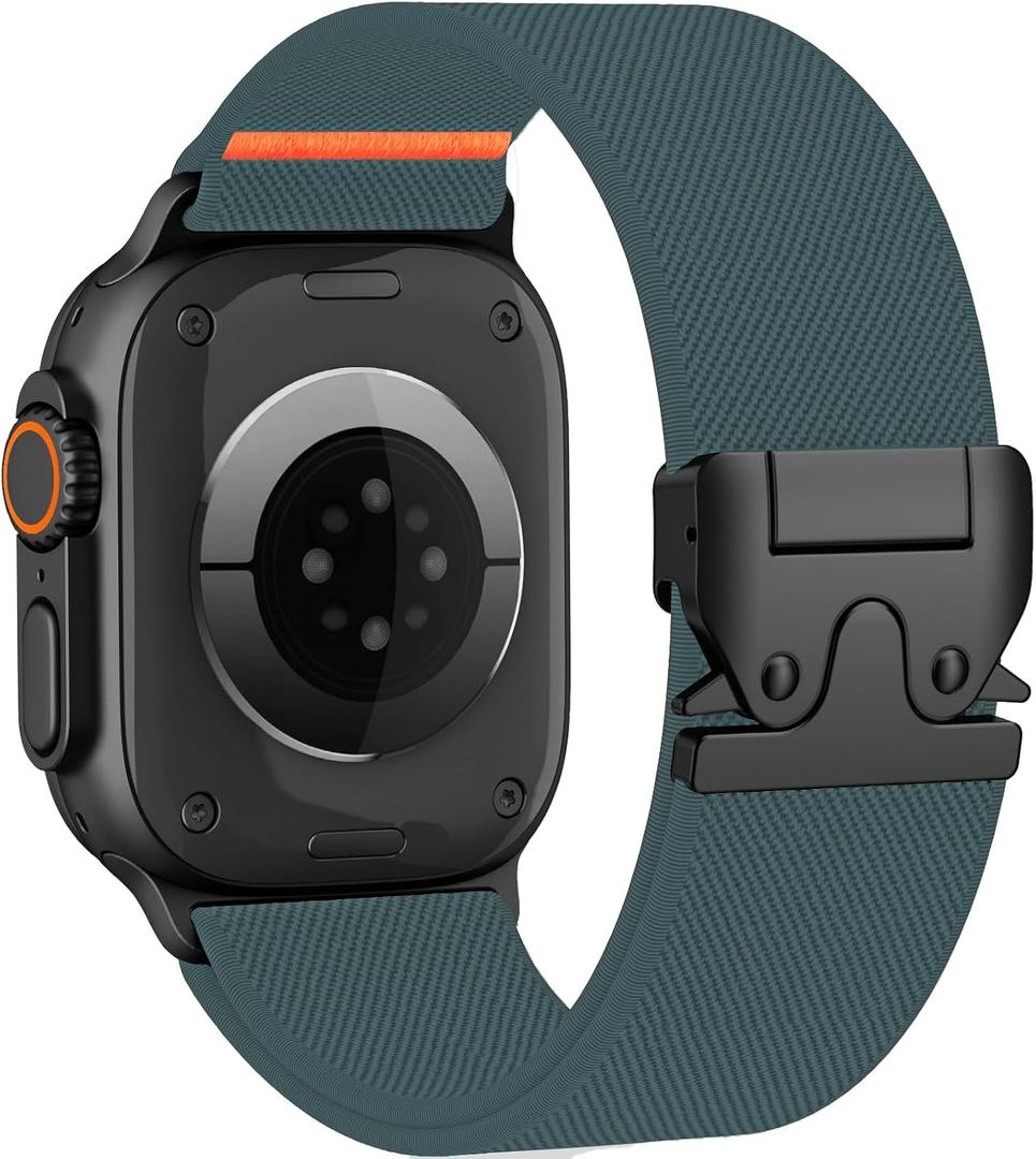 Elastic Sport Band for Apple Watch Ultra 3/2/1 Bands, Men Women, Adjustable Parachute Buckle Nylon Fabric Wristband for iWatch, Size: 44mm/45mm/46mm/49mm/(42mm-series 3 2 1)