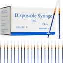 100 Pack 1ml Syringes with Needle - 25G 1 inch Disposable 1cc Syringe for Scientific Lab Use, Sterile Individually Wrapped
