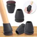 16PCS Extra Small Chair Leg Floor Protectors, Chair Leg Protector for Hardwood Floors, Metal Bar Stool Floor Protectors Chair Leg Caps, Round Felt Furniture Pads Furniture Sliders(Black,Fit 0.5"-0.8")