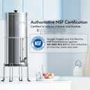 Purewell 8-Stage 0.01m Ultra-Filtration Water Filter System, 304 Stainless Steel Countertop System with 4 Filters, Metal Water Level Spigot and Stand, Reduce Fluoride and Chlorine, 2.25G, PW-OB-CF