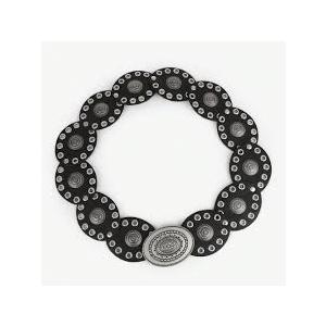 INOGIH Womens Wide Western Cowboy Disc Belt Vintage Cowgirl Concho Leather Belts Boho Style for Jeans Dress Skirt