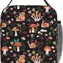 Gianlaima Mushroom Vintage Rustic Farmhouse Autumn Insulated Lunch Box For Women Man, Portable Lunch Bag Reusable Cooler Tote For Office Work Travel Picnic Camping Beach