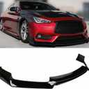 Front Lip Compatible with Infiniti Q60 2017-2022, Gloss Black