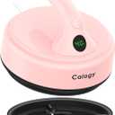 Calogy Mini Heat Press, Small Round Heat Press Machine 5" Diameter, Portable Iron 4 Levels Temp Max 410℉ for Heating Transfer Sublimation Crafts, DIY Coaster, Bag, Pillow, Ceramic (Baby Pink-5IN)