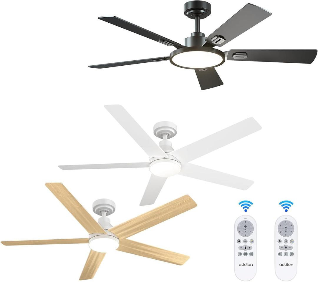 addlon 52 Black Ceiling Fan and 2 Pack 52" Ceiling Fans with Lights Bundle