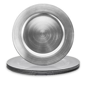 Opexscal Silver Charger Plates, Set of 6 Serving Charger Plate for Dinner Table, Wedding, Events Plate Chargers - 13 Inch