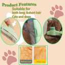 3 x Cat Comb Dog Comb Pet Hair Removal Tool Flea for Cats and Dog Lice Cat Brush with Release Button Self-Cleaning with Long & Short Stainless Steel Metal Teeth for Shedding