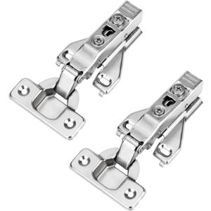 2 Pack 1/2'' Overlay Face Frame Soft Close Hidden Cabinet Hinges, 105 Degree 3D Adjustable Clip On Plate Concealed Kitchen Cupboard Door Hinges with Screws